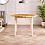Furniturebox UK Salcombe Oak and Cream Solid Wood Round Dining Table