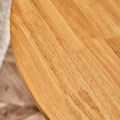 Furniturebox UK Salcombe Oak and Cream Solid Wood Round Dining Table