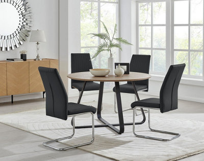 Furniturebox UK Santorini Brown Wood Contemporary Round Round Dining ...