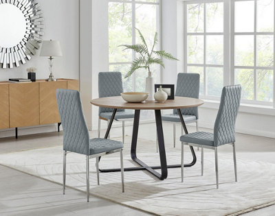 Furniturebox UK Santorini Brown Wood Contemporary Round Round Dining