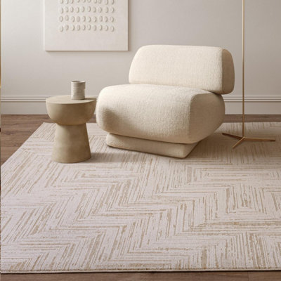 Furniturebox UK Savannah Cream Textured Cross Pattern Rug 200x300