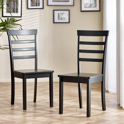 Black painted deals dining chairs