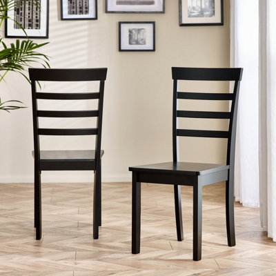 Solid wood discount black dining chairs