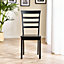 Furniturebox UK Set of 2 Whitby Black Painted Solid Wood Dining Chairs