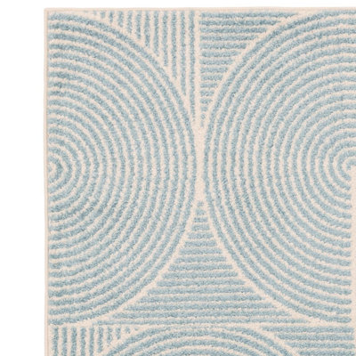 Furniturebox UK Swirl Blue Rug 120x170