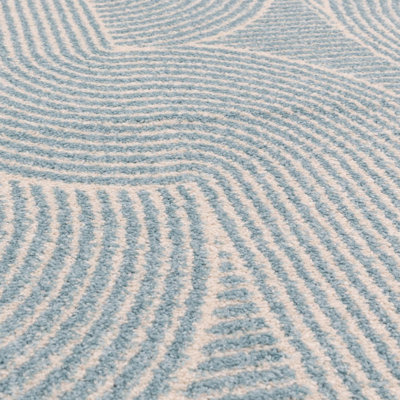 Furniturebox UK Swirl Blue Rug 120x170