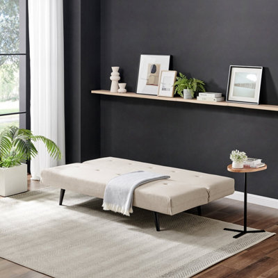 Furniturebox UK Tomson Sofa Bed Double in Fabric Beige