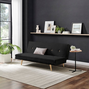 Furniturebox UK Tomson Sofa Bed Double in Fabric Black