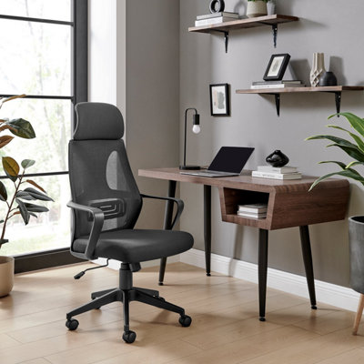 Furniturebox UK Ubico Black Mesh and Fabric Office Chair