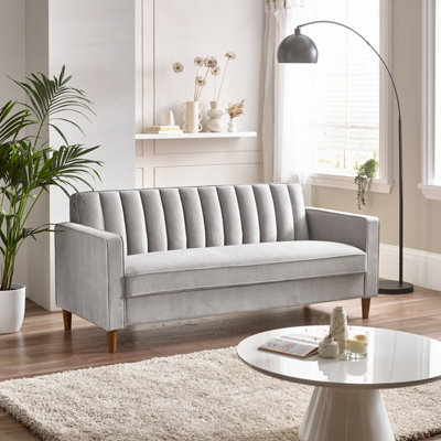 Taupe deals velvet sofa