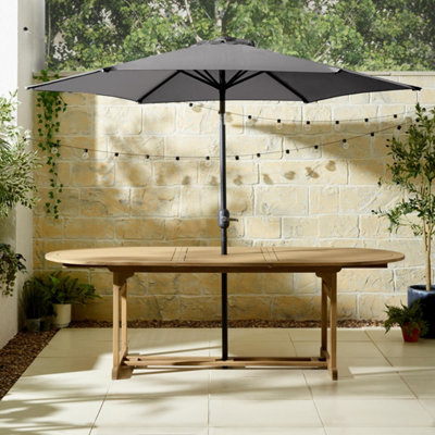 Furniturebox UK Vertical Grey Garden Parasol Only (No Base)