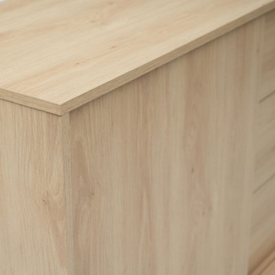 Furniturebox UK Vienne Oak Wood Effect 1 Door and 3 Drawer Sideboard