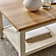 Furniturebox UK Wood Coffee Table - Eden Wooden Coffee Table - Pale Oak Veneer Top & Cream Legs - Rustic Farmhouse Coffee Table