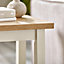 Furniturebox UK Wood Side Table - Eden Wooden End Table - Pale Oak Veneer Top & Cream Legs - Rustic Farmhouse Side Table