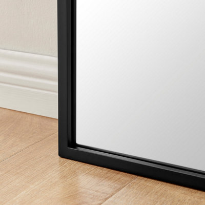 Furniturebox UK Yoko Large Full Length Black Window Wall Mirror