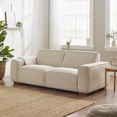 Fabric sofa store with wooden frame