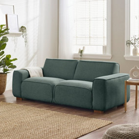 FurnitureboxUK Petra 3-Seater Sofa With Meranti Wood Frame Upholstered In Green Eco Recycled Fabric