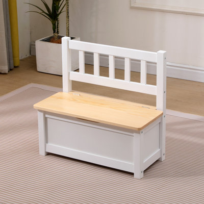 FurnitureHMD 2 In 1 Wooden Toy Box, Kids Storage Bench, Toy Chest with ...
