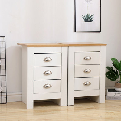 Ladder bedside deals table with drawers