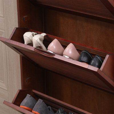 FurnitureHMD Pre-Assembled Shoe Storage Cupboard space Saving Shoe Cabinet  Shoe Rack for Living Room, Hallway