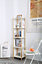 FurnitureHMD 5-Tier Household Shelf,Organiser Shelves,Storage Shelf with Birch Round Legs and MDF Shelving Unit for Bedroom