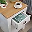 FurnitureHMD Bedside Table with 3 Drawers Storage Unit Wooden Nightstand for Bedroom White&Oak