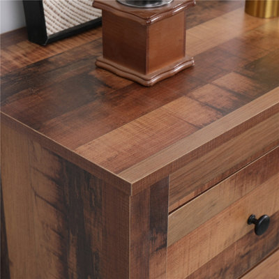 FurnitureHMD Chest of Drawers, 5-Drawer Organiser Unit,Wooden Storage Cabinet,Industrial Style