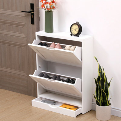FurnitureHMD Pre-Assembled Shoe Storage Cupboard space Saving Shoe Cabinet  Shoe Rack for Living Room, Hallway