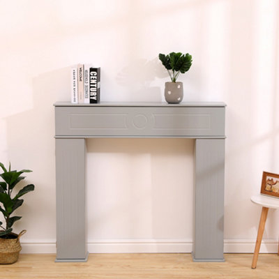 FurnitureHMD Grey Wooden Decorative Fireplace Console Fire Surroundings  Storage Cabinet with Hidden CompartmentG | DIY at Bu0026Q