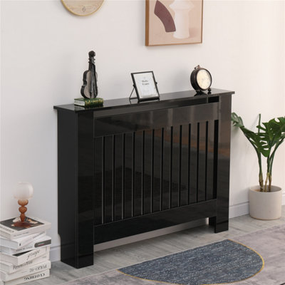 ELEGANT Radiatorbekleding, hout, wit, verticale lamellen, verwarmingsbekleding, radiatorafdekking, extra groot, 172 x 19 x 81,5 cm, GRCV17W-1
