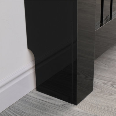 FURNITUREHMD HIGH GLOSS BLACK RADIATOR COVER WITH VERTICAL SLAT LIVING ...