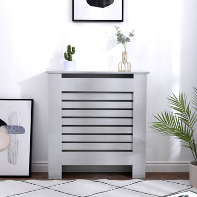 FurnitureHMD High Gloss Grey Radiator Cover Horizontal Slats Decorative  Cabinet for Living Room, Bedroom,Office,Small Size | DIY at Bu0026Q