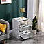 FurnitureHMD Mirror Glass 3 Drawer Bedside Table Nightstand Storage Unit Drawer Chest Bedroom Furniture