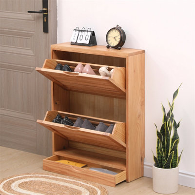 FurnitureHMD Pre-Assembled Shoe Storage Cupboard space Saving Shoe Cabinet  Shoe Rack for Living Room, Hallway