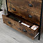 FurnitureHMD Rustic Brown 4 Drawers Chest Storage Sideboard Cabinet with Metal Handle for Bedroom,Kitchen,Living Room