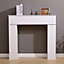 FurnitureHMD White Wooden Decorative Fireplace Console Fire Surroundings Storage Cabinet with Hidden Compartment
