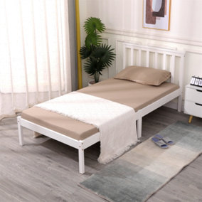 FurnitureHMD Wooden Bed Frame 3ft Single Bed Pine Wood Bedroom Furniture for Teenagers, Adults, Kids