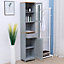FurnitureHMD Wooden Tall Cabinet Slim Storage Bathroom Cabinet Free Standing Cabinet with Shelves