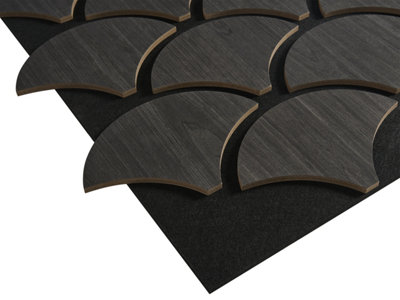 Fuse Acoustic Wooden Shell Wall Panel in Charcoal Oak