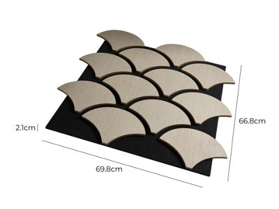 Fuse Acoustic Wooden Shell Wall Panel in Grey Oak