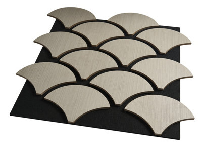 Fuse Acoustic Wooden Shell Wall Panel in Grey Oak