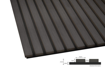 Fuse Acoustic Wooden Wall Panel in Charcoal Oak, 1.2m x 0.6m