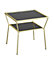 Fusion Black Glass Side Table/Bedside Table (Brass/Black Glass)