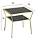 Fusion Black Glass Side Table/Bedside Table (Brass/Black Glass)