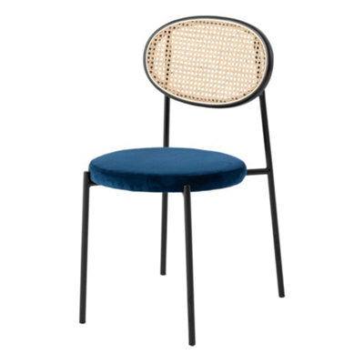 Fusion Living Paris Navy Velvet Dining Chair