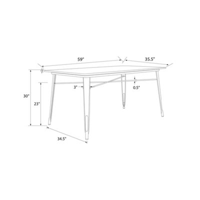 Fusion Rectangular Dining Table in Black