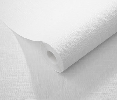 Fusion Stripes - Textured White Paintable Wallpaper - Paste the Wall