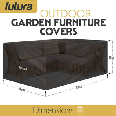 Futura 420D Patio Cover Rectangular 150x90x75cm Weatherproof Outdoor Garden Furniture Cover