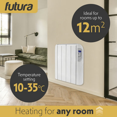 Futura Electric 1000W Radiator Panel Heater Wall Mounted Advanced
