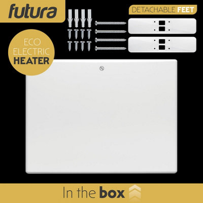 Futura Electric 1000W Radiator Panel Heater Wall Mounted or Floor Standing Bathroom Safe Timer and Thermostat Control